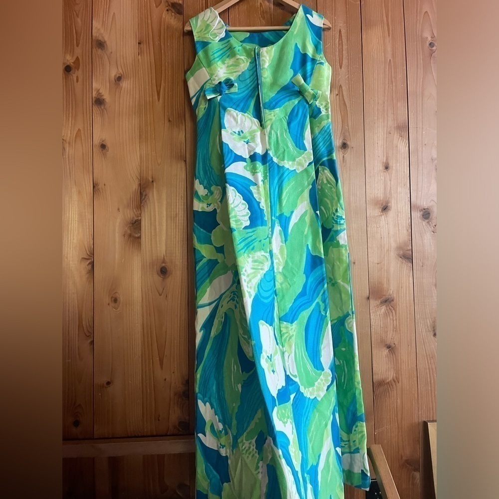 Vintage 60s 70’s retro Hawaiian 🌺 waterfall maxi dress - Picture 5 of 6